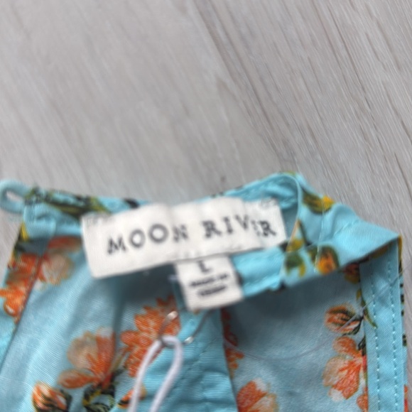 Moon River Mint Multi Maxi Dress Large Blue/Orange Nwt‎ - Picture 6 of 7